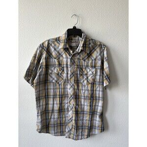 Wrancher by Wrangler Pearl Snap Short Sleeve Shirt Mens Size Large